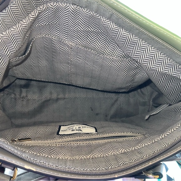 Matthew & Julian Elegant Gray Leather Tote Bag - Picture 4 of 4